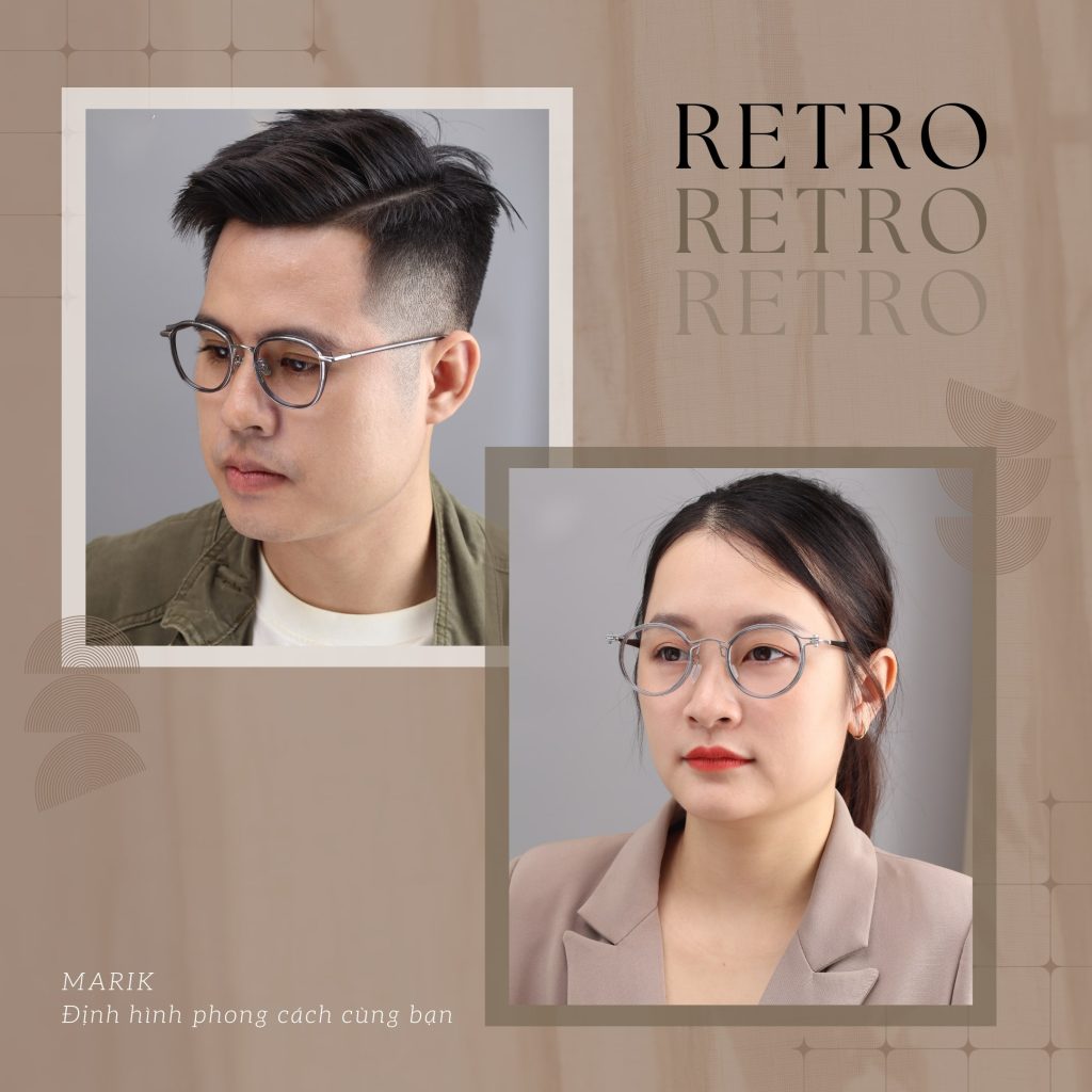 Gọng kính retro hình tròn