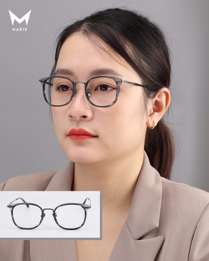 Gọng kính Titanium kết hợp Acetate