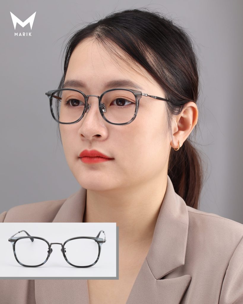 Cloud 03 - Gọng Titanium kết hợp viền Acetate, dáng oval, vân havana độc đáo